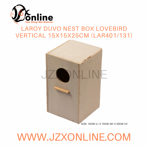 LAROY DUVO Nest box lovebird vertical 15x15x25cm (LAR401/131)