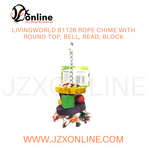 LIVINGWORLD 81126 Rope Chime With Round Top, Bell, Bead, Block